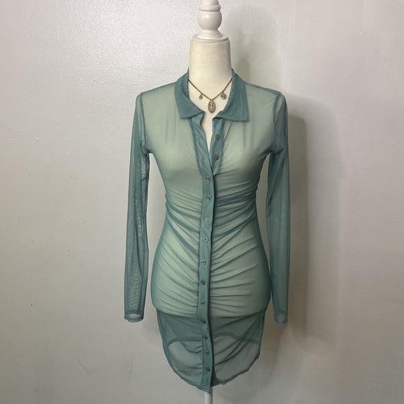 Green mesh dress - Picture 3 of 14